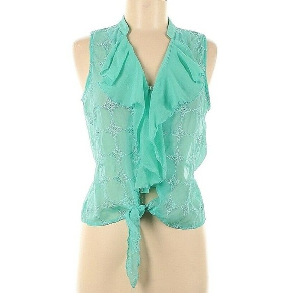 HeartSoul Tops - Heartsoul sleeveless ruffle buttoned blouse medium